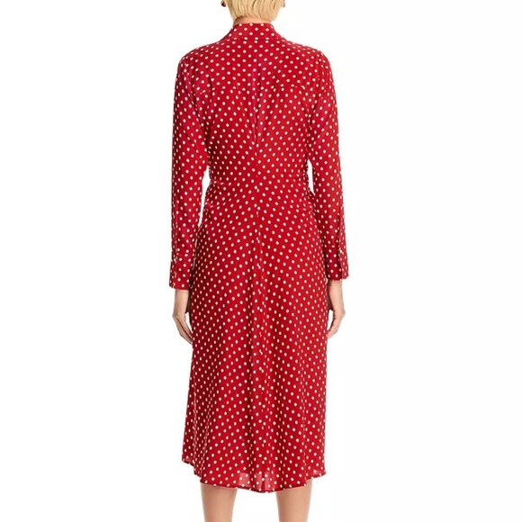 Veronica Beard Lex Dot Print Midi Dress in Red/White Polka Dot Size 2 - Picture 2 of 5